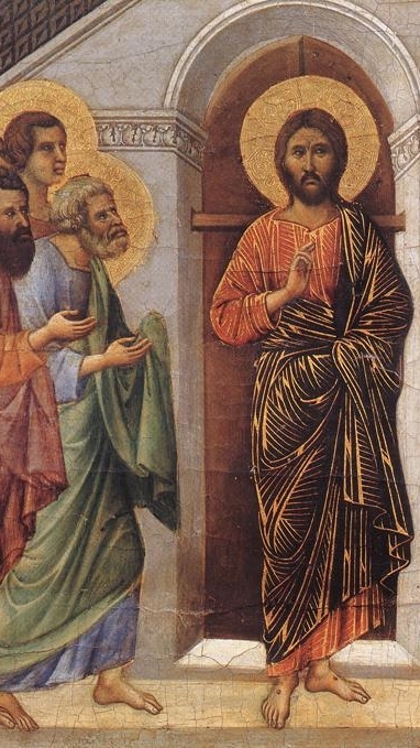Duccio di Buoninsegna (1255-1319 Ita) Jesus erscheint seinen Jüngern Lukas 24, 36-49