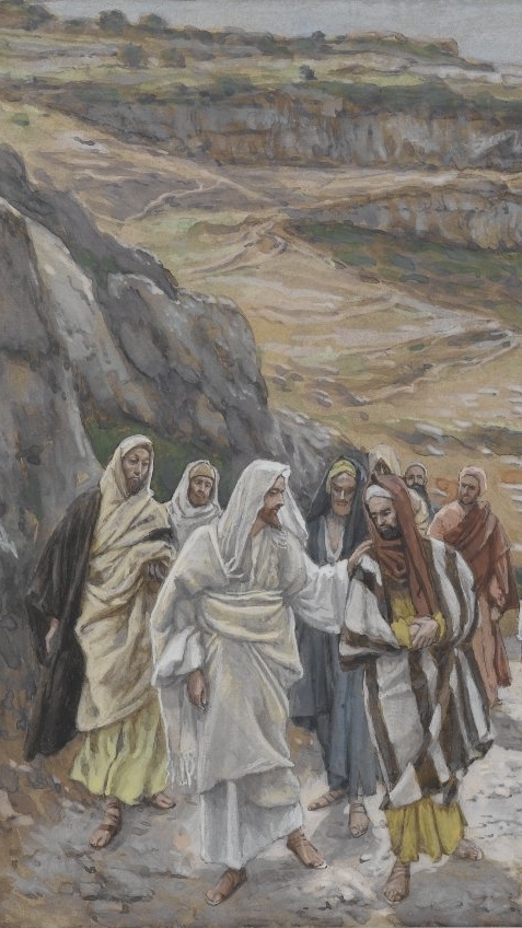 James Tissot  1836-1902 Fra Jesus spricht mit seinen Jüngern Lukas 24, 50