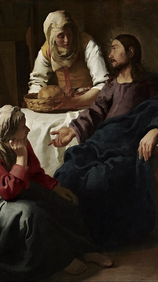 Johannes (Jan) Vermeer (1639-1675 Nl)Jesus im Haus von Maria und Martha Lukas 10, 38-42