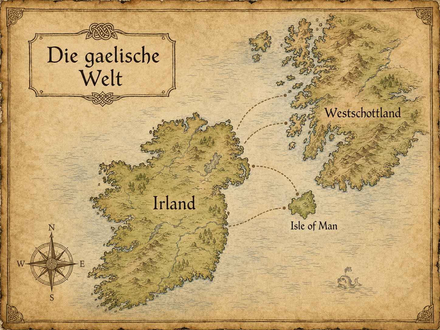 Historische Karte der gälischen Welt